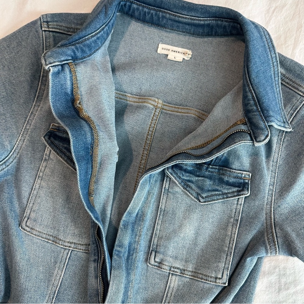 Good America Denim Jumpsuit Blue Flattering - Picture 4 of 8